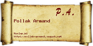 Pollak Armand névjegykártya